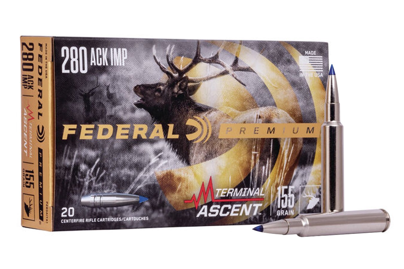 FEDERAL AMMUNITION 280 ACKLEY IMPROVED 155 GR TERMINAL ASCENT 