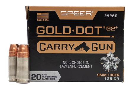 SPEER AMMUNITION 9mm 135 gr JHP Gold Dot Carry Gun 20/Box