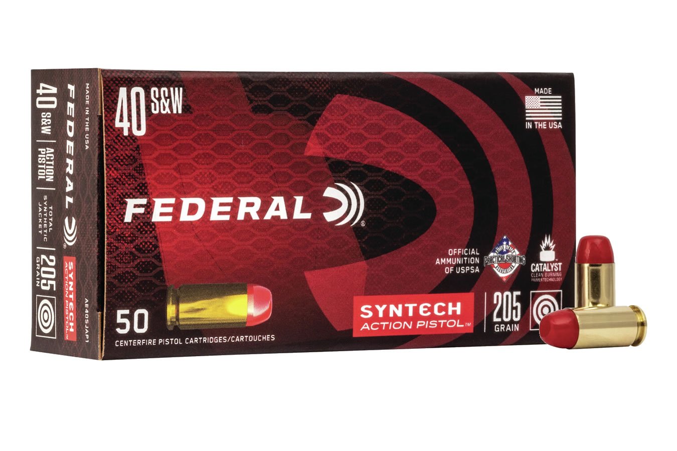 FEDERAL AMMUNITION 40 SW 205 GR SYNTECH ACTION PISTOL 50 RD