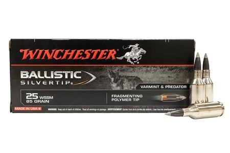 WINCHESTER AMMO 25 WSSM 85 gr Fragmenting Polymer Tip Ballistic Silvertip 20/Box