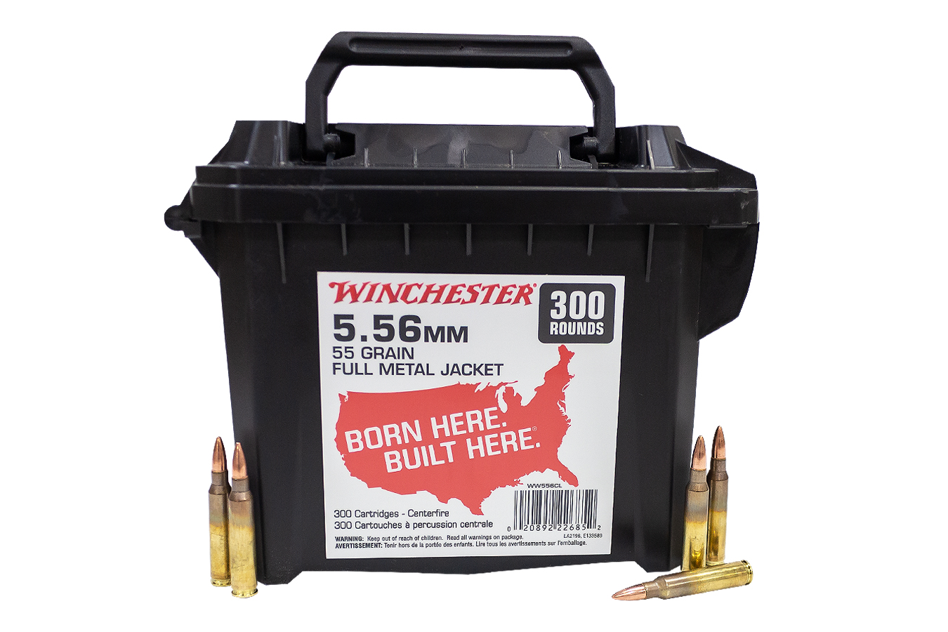 5.56MM 55 GR FMJ AMMO CAN 300 RD