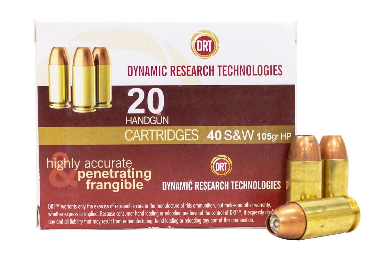 DYNAMIC RESEARCH TECHNOLOGIES 40 SW 105 GR FRANGIBLE JHP