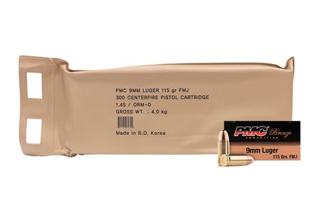 PMC 9mm 115 gr Full Metal Jacket 300 Rounds in Vacuum-Sealed Bag