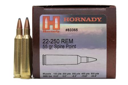 HORNADY 22-250 Rem 55 gr Spire Point 50/Rounds