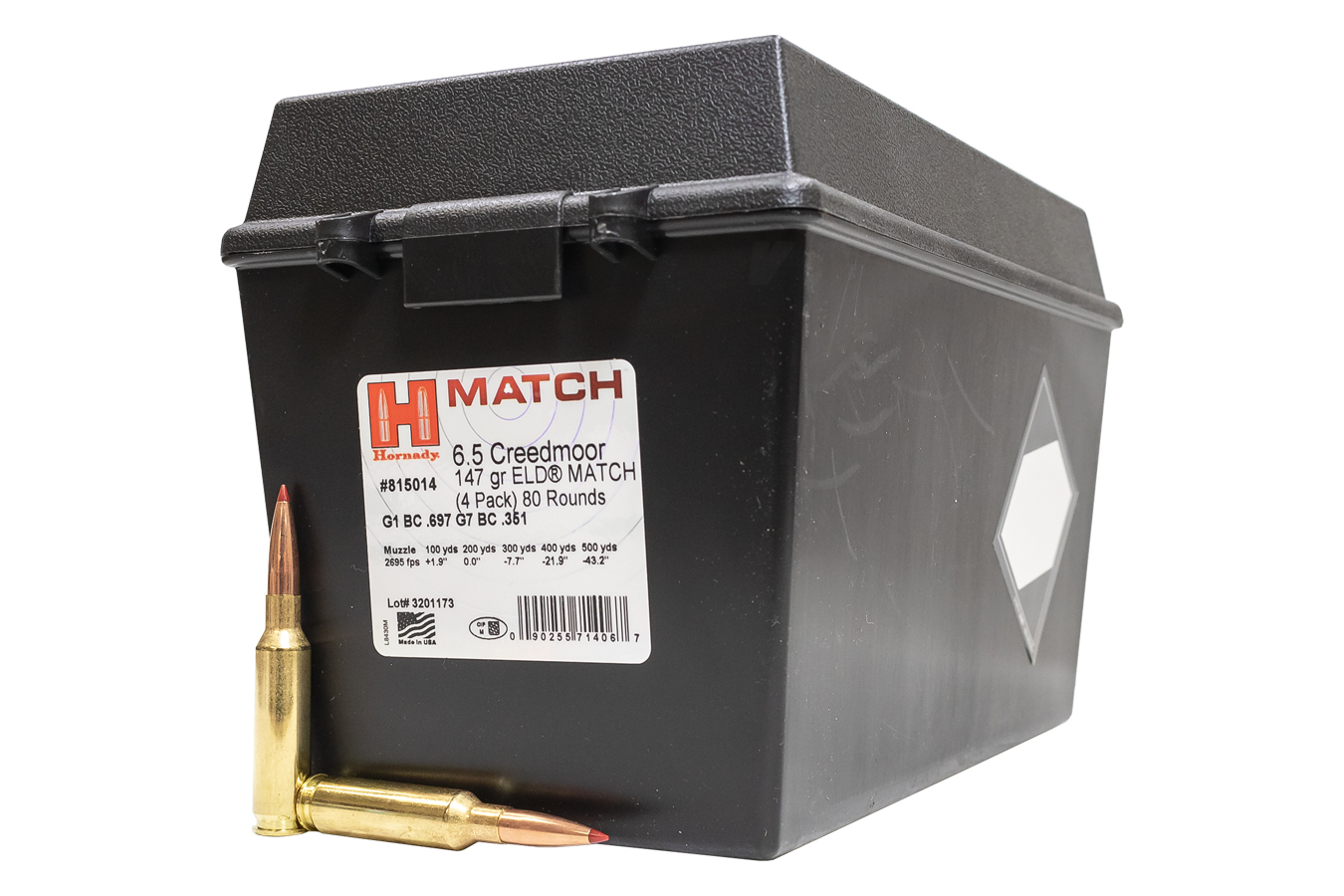 HORNADY 6.5 CREEDMOOR 147 GR ELD MATCH (4 PK)