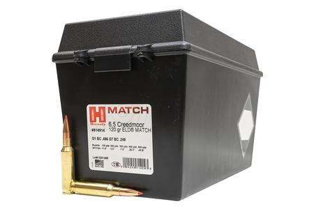 6.5 CREEDMOOR 120 GR ELD MATCH 4-PACK WITH AMMO CAN AND BALLISTIC BAND