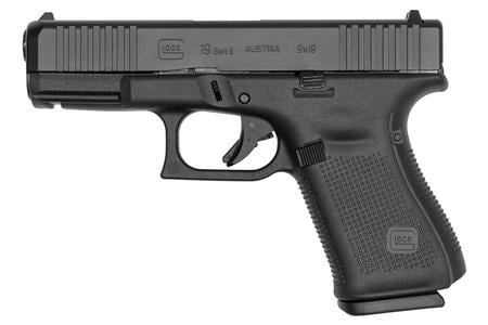 GLOCK GEN5 G19 9MM 4.02` BBL BLACK 10 RND MAGS