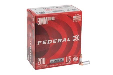 9MM 115 GR FMJ ALUMINUM CHAMPION 200 RD