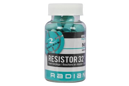 RADIANS Resistor 32 Disposable Foam Earplugs