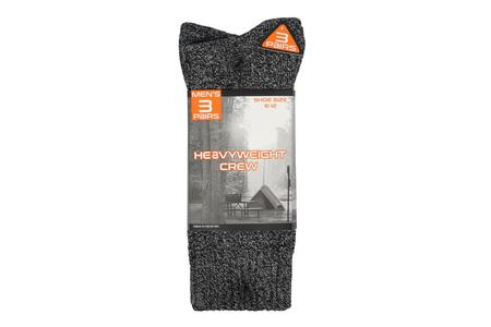 MENS HEAVYWEIGHT CREW SOCKS - 3 PACK
