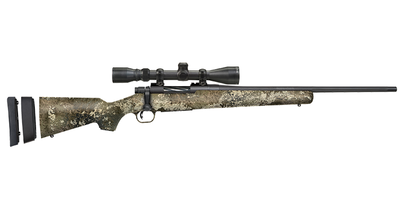MOSSBERG PATRIOT 243 WIN 20 IN FLUTED BBL TRUE TIMBER STRATA CAMO STOCK WITH SCOPE