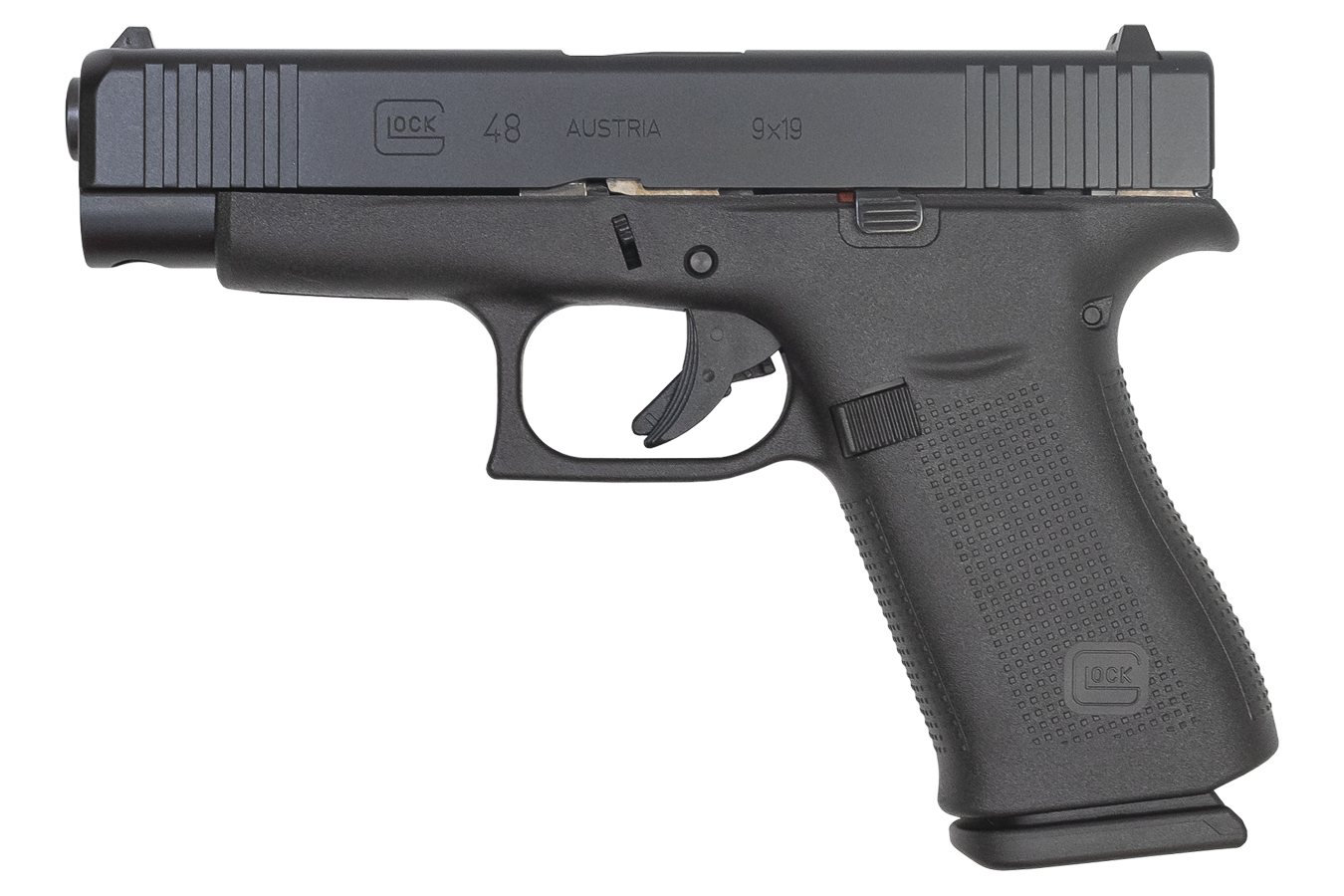 48 9MM COMPACT PISTOL WITH BLACK SLIDE FXD SIGHTS (LE)