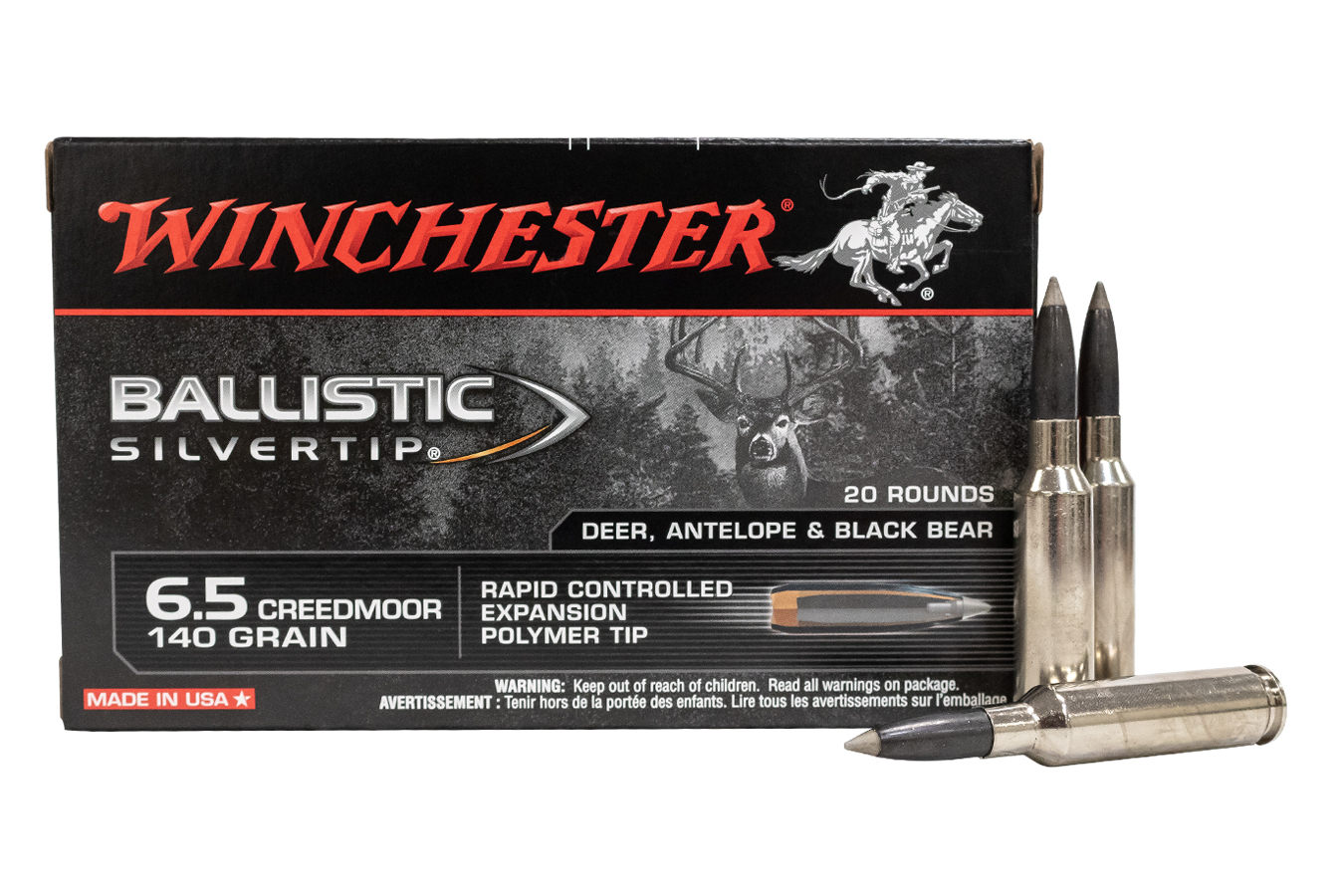 WINCHESTER AMMO 6.5 CREEDMOOR 140 GR BALLISTIC SILVERTIP 20/BOX