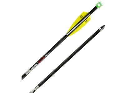 LIGHTED PRO ELITE 400 CARBON CROSSBOW ARROWS, 3 ARROWS