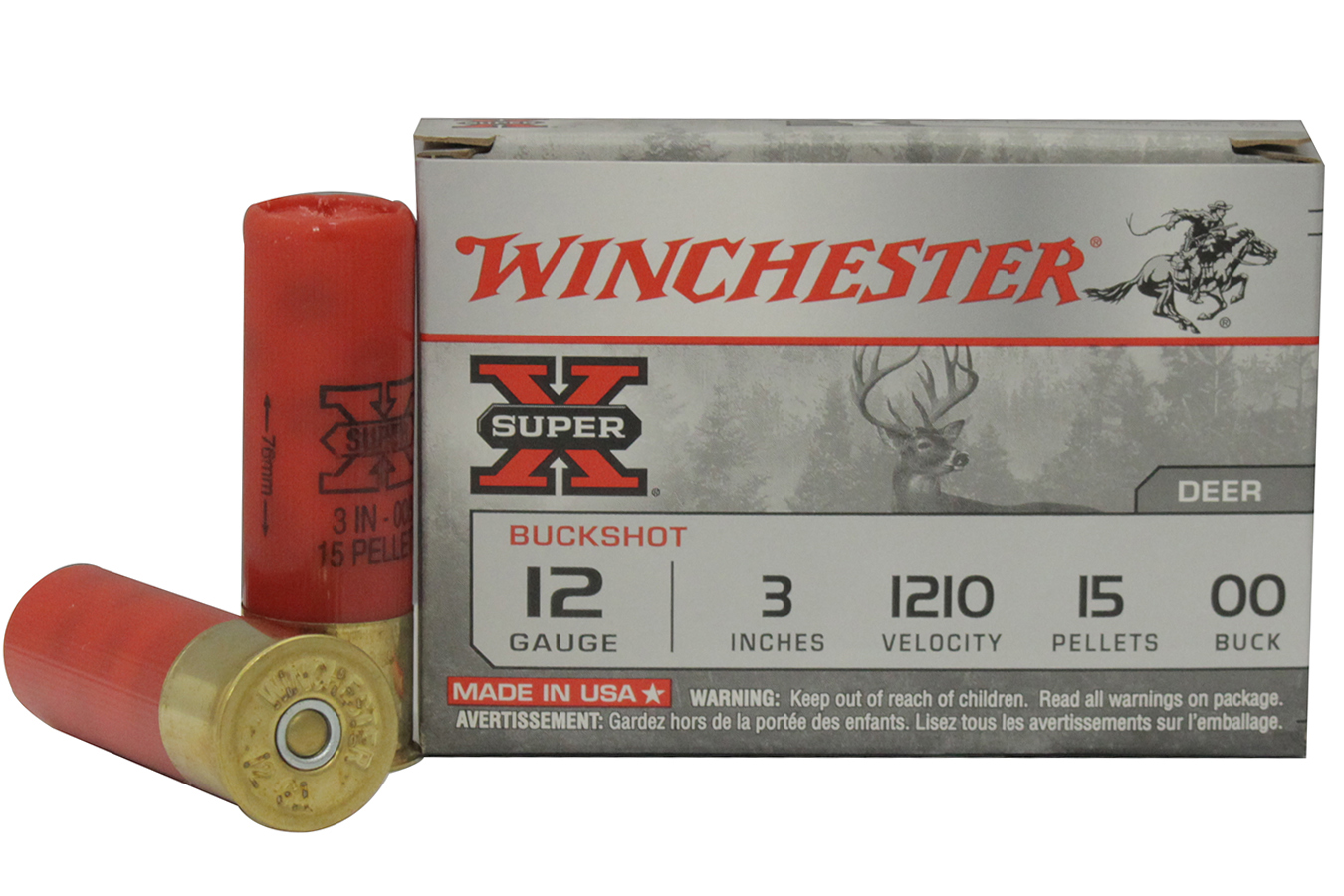 WINCHESTER AMMO 12 GA 3 IN 15 PELLETS BUFFERED SHOT SUPER-X