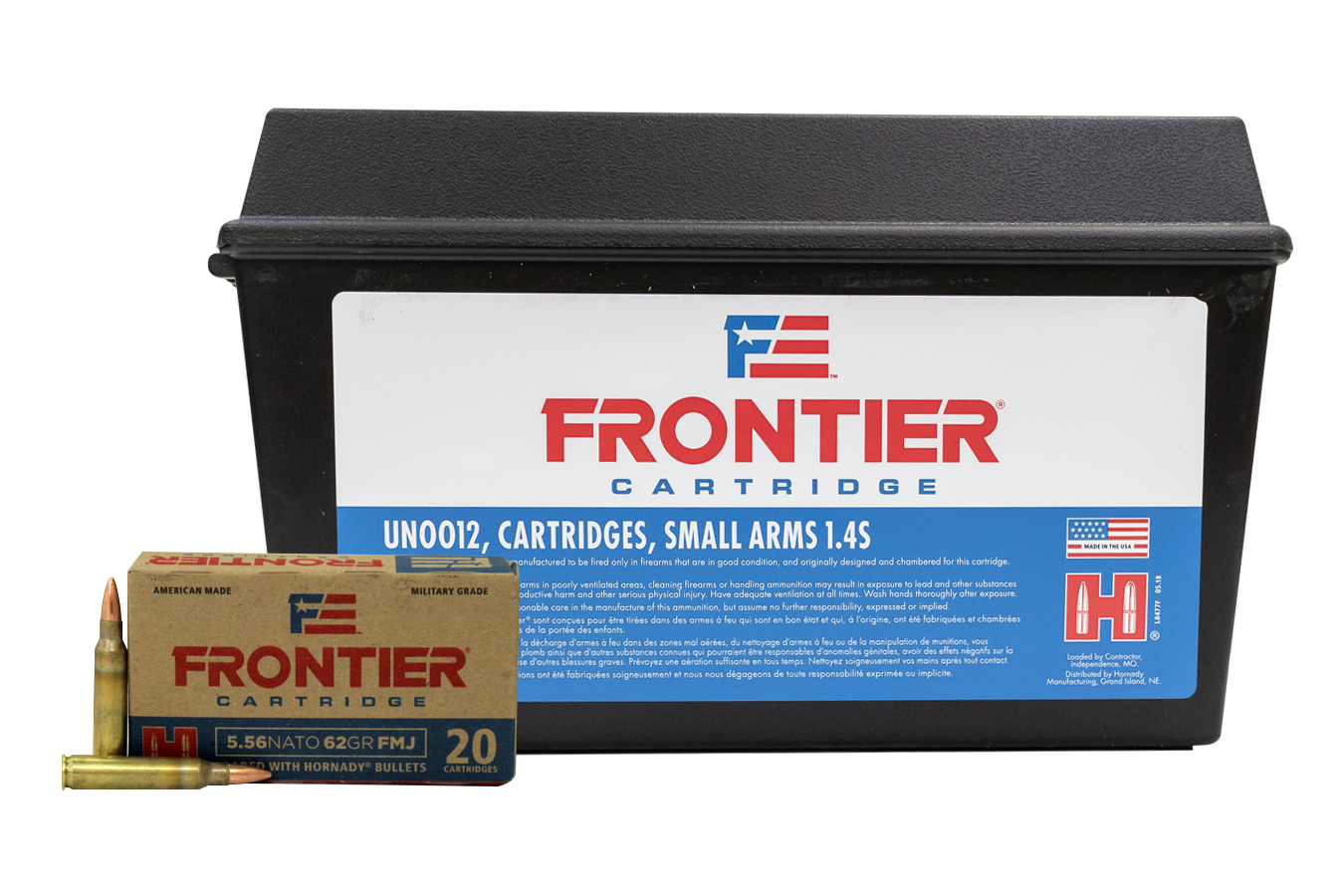 HORNADY 5.56 NATO 62 FMJ 420 RD AMMO CAN FRONTIER 