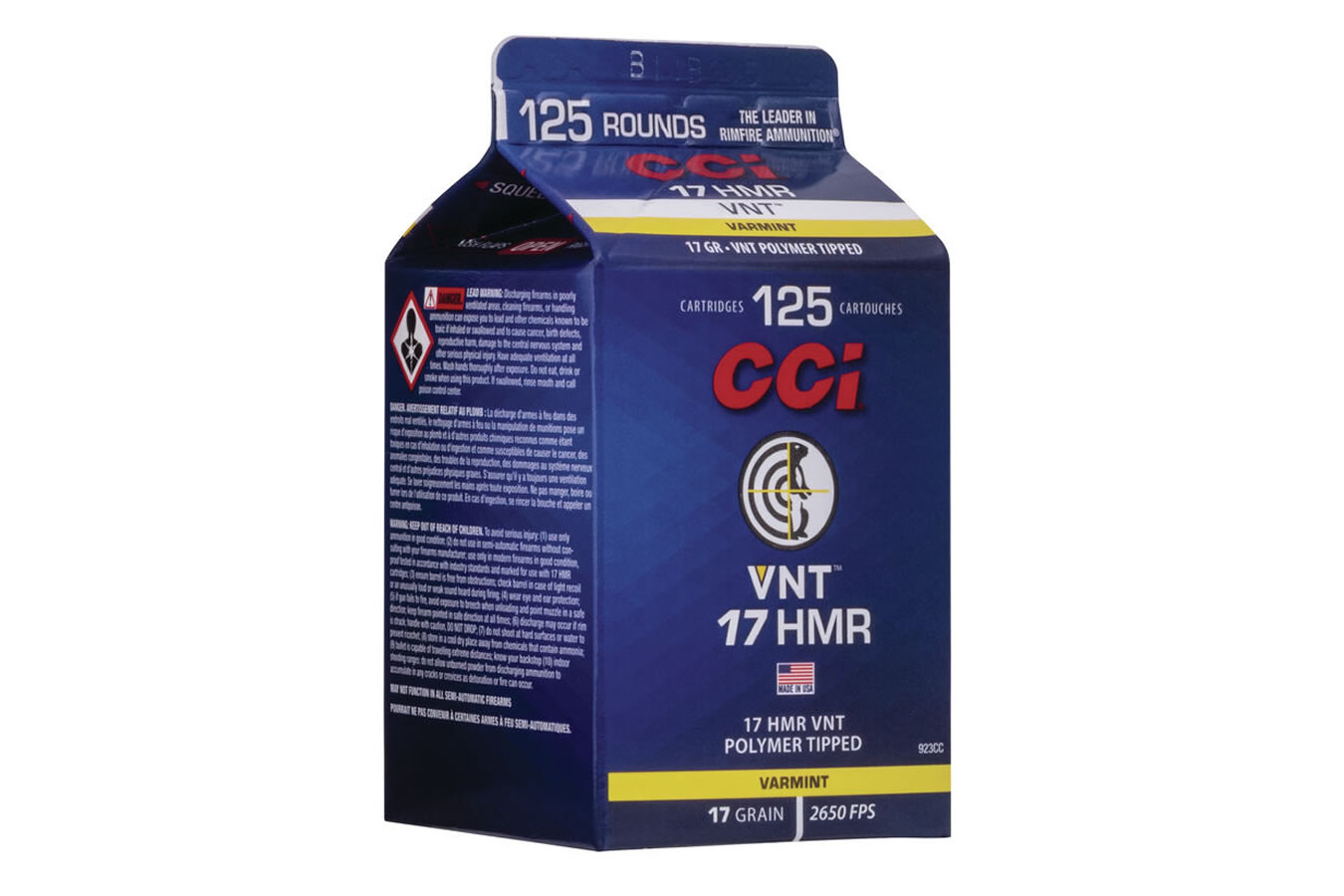 CCI AMMUNITION 17 HMR 17 GR VNT POLYMER TIPPED 125/CARTON