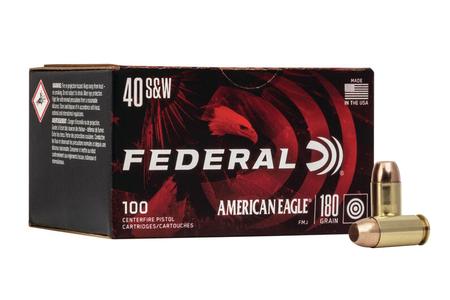 FEDERAL AMMUNITION 40SW 180 gr Full Metal Jacket American Eagle Value Pack 100/Box