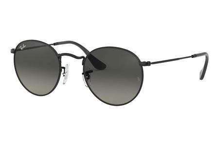 RAY BAN Round Sunglasses with Black Metal Frame and Grey Gradient Lenses