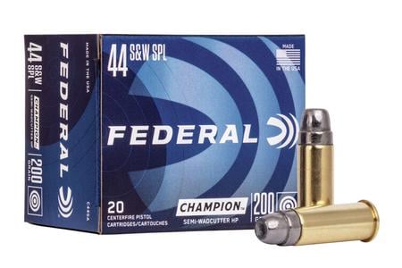 FEDERAL AMMUNITION 44 Special 200 gr Semi-Wadcutter HP Champion 20/Box