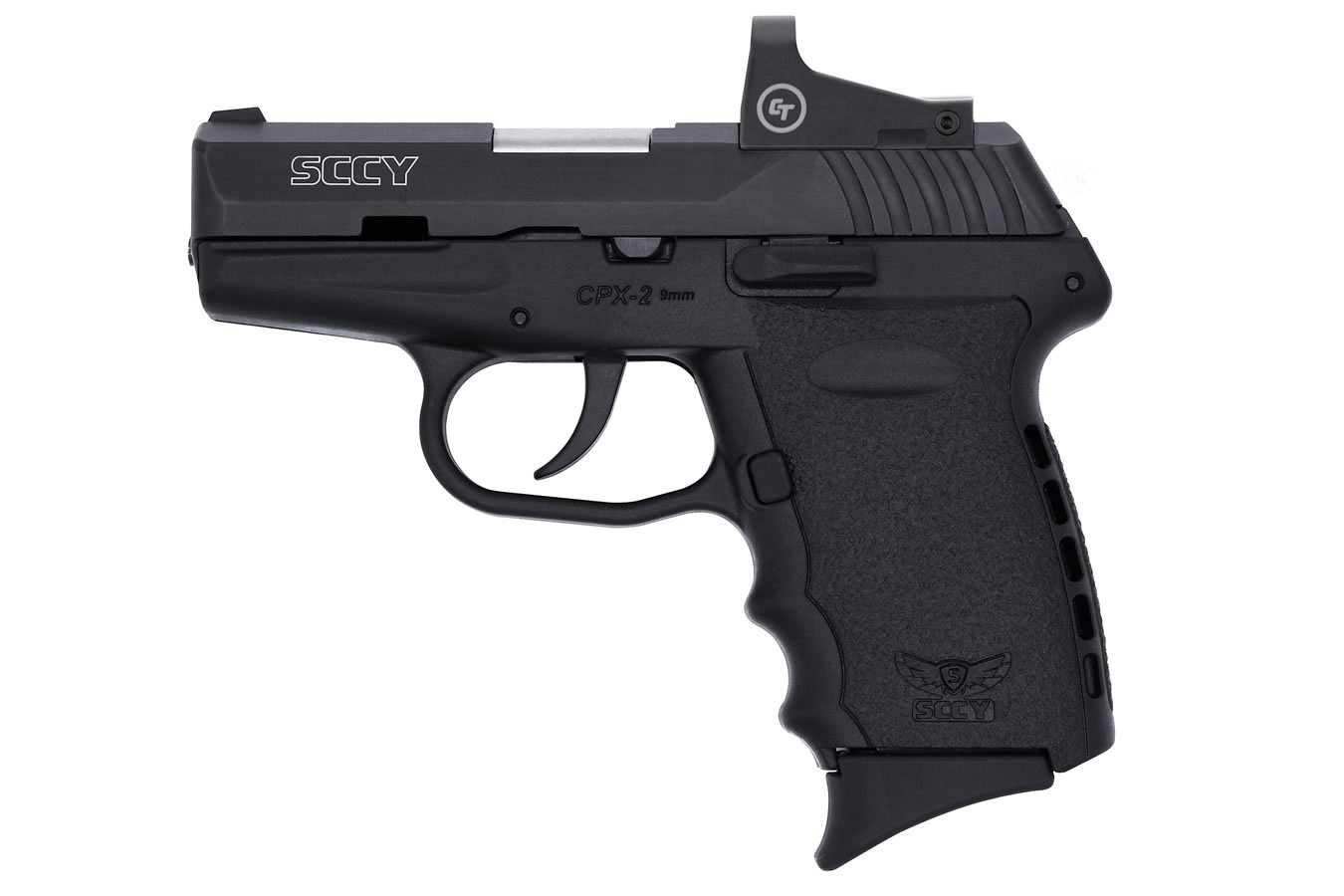 SCCY CPX2 9MM BLACK FRAME AND SLIDE RED DOT 