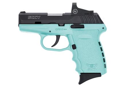 SCCY CPX-2 9mm Pistol with Blue Frame and Red Dot