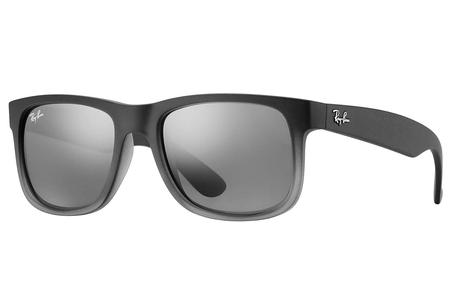 RAY BAN Justin Classic Sunglasses with Matte Grey Frame and Silver Gradient Mirror Lenses