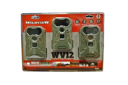 STEALTH CAM Wildview 12MP Infrared Trail Camera, 3-Pack