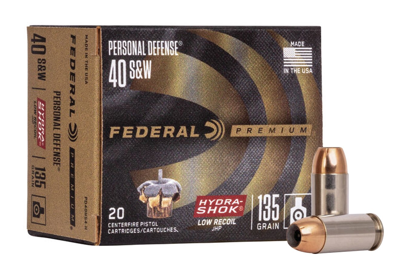 FEDERAL AMMUNITION 40 SW 135 GR HYDRA-SHOK JHP PERSONAL DEFENSE