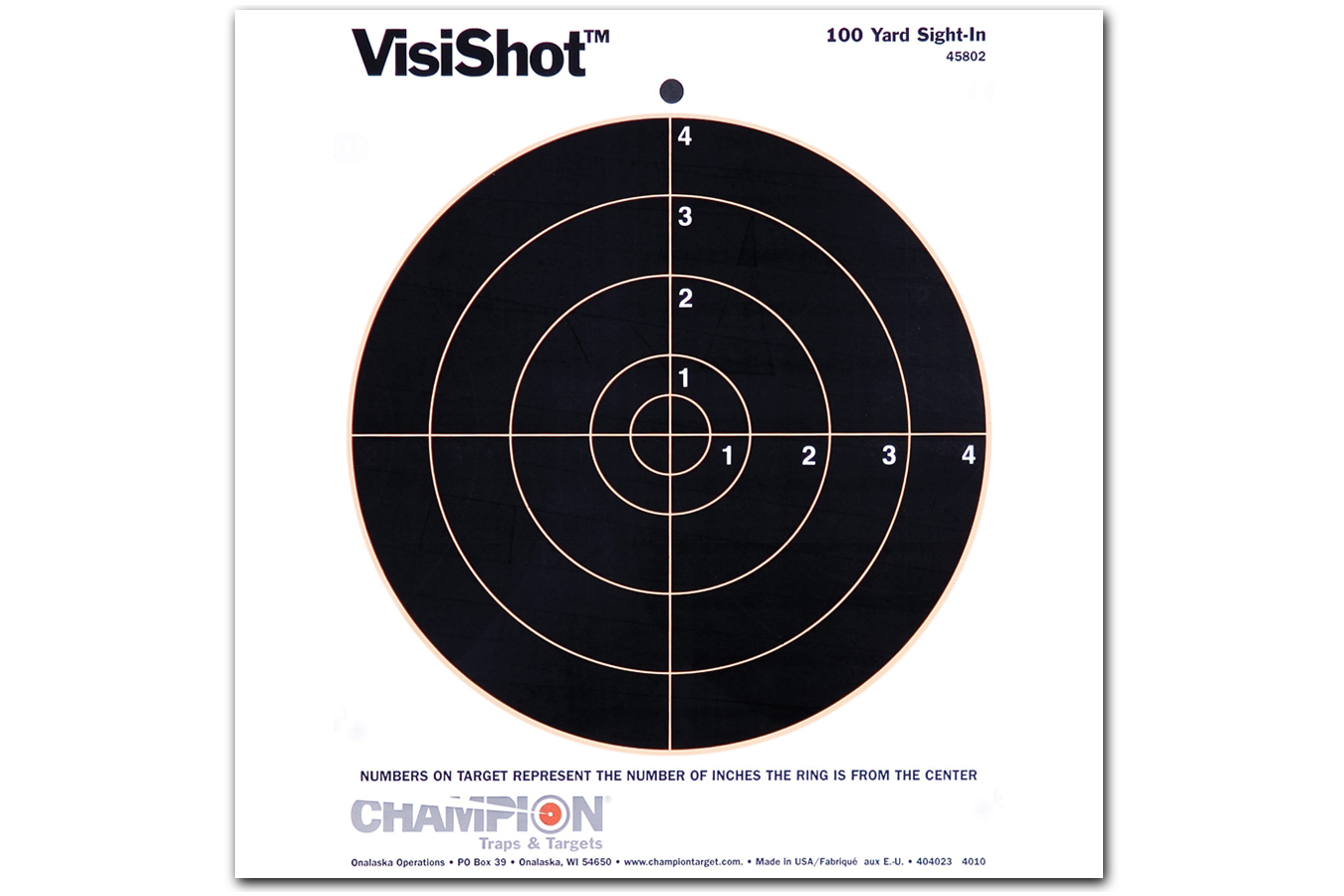 Champion 45802 VisiShot 8 Bullseye Target 8.5x11 Paper for sale online 