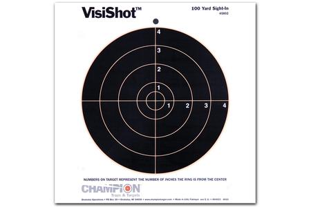 CHAMPION TARGET COMPANY VisiShot Interactive 8 Inch Bullseye Paper Target