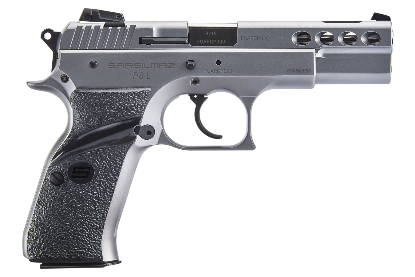 P8L STAINLESS 9MM PISTOL WITH MANUAL SAFETY