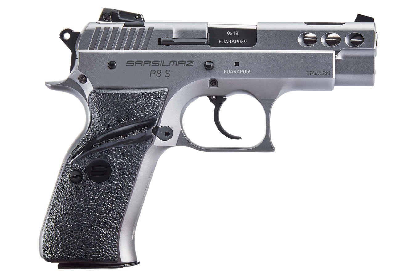 SAR USA P8S STAINLESS 9MM PISTOL WITH MANUAL SAFETY