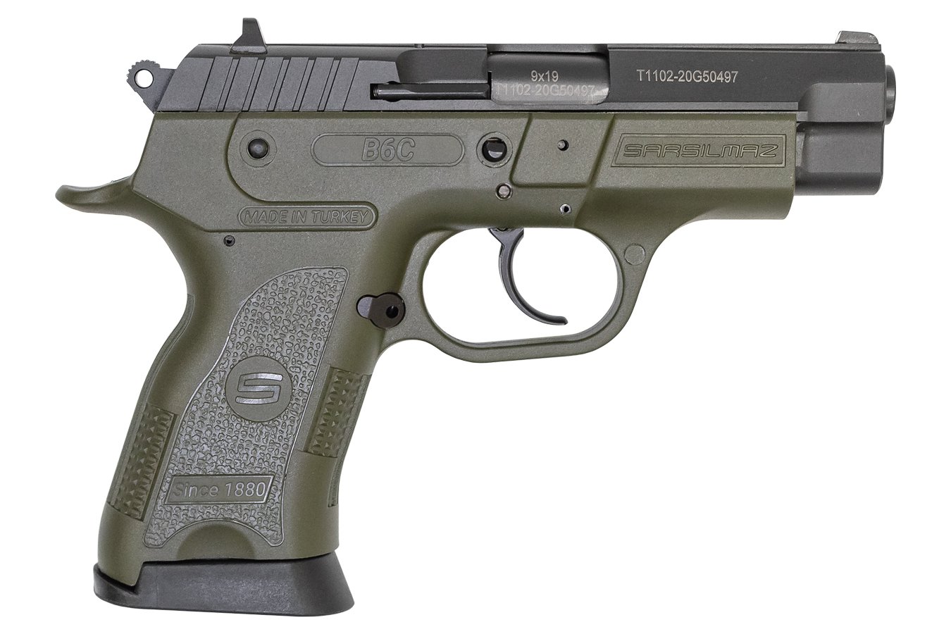 SAR USA B6C COMPACT OD GREEN 9MM 13 RND MAG