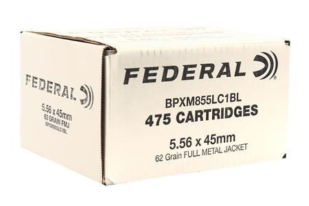 FEDERAL AMMUNITION XM855 5.56mm 62 gr FMJ-BT 475/Box