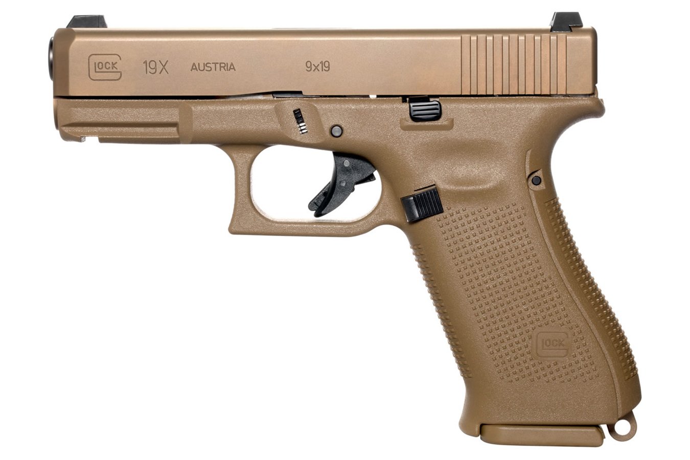 GLOCK 19X 9MM FULL-SIZE FDE PISTOL (10 ROUND MODEL)