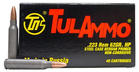 TULA AMMO 223 Rem 62 gr HP Steel Case 40/Box