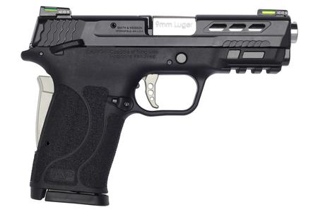 SMITH AND WESSON MP9 Shield EZ 9mm Performance Center Pistol with Silver Ported Barrel and Thumb
