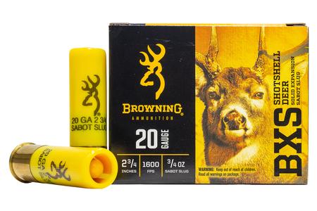 BROWNING AMMUNITION 20 Gauge 2-3/4 in 3/4 oz BXS Sabot Deer Slug 5/Box