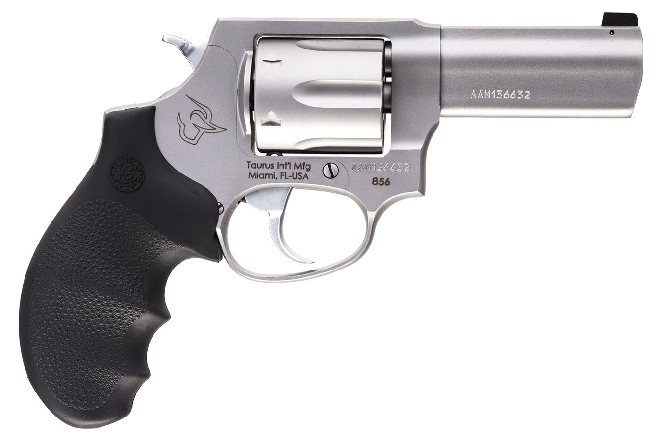 TAURUS 856 38SPL 3`` BBL 6RD SS HOGUE GRIP