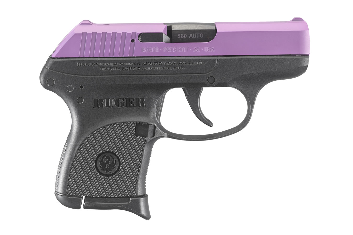 RUGER LCP 380 ACP WITH PURPLE CERAKOTE SLIDE