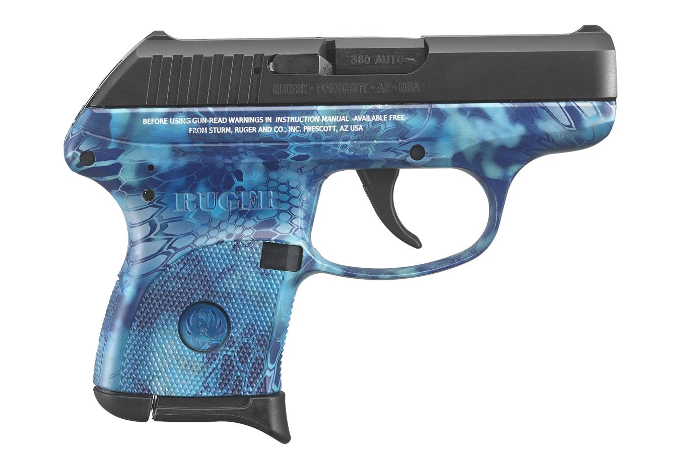 RUGER LCP 380 ACP WITH BLUE KRYPTEK FRAME