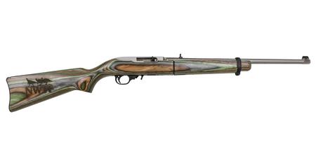 RUGER 10/22 Takedown 22LR Rimfire Rifle with Limited Edition NWTF Green Laminate Stock