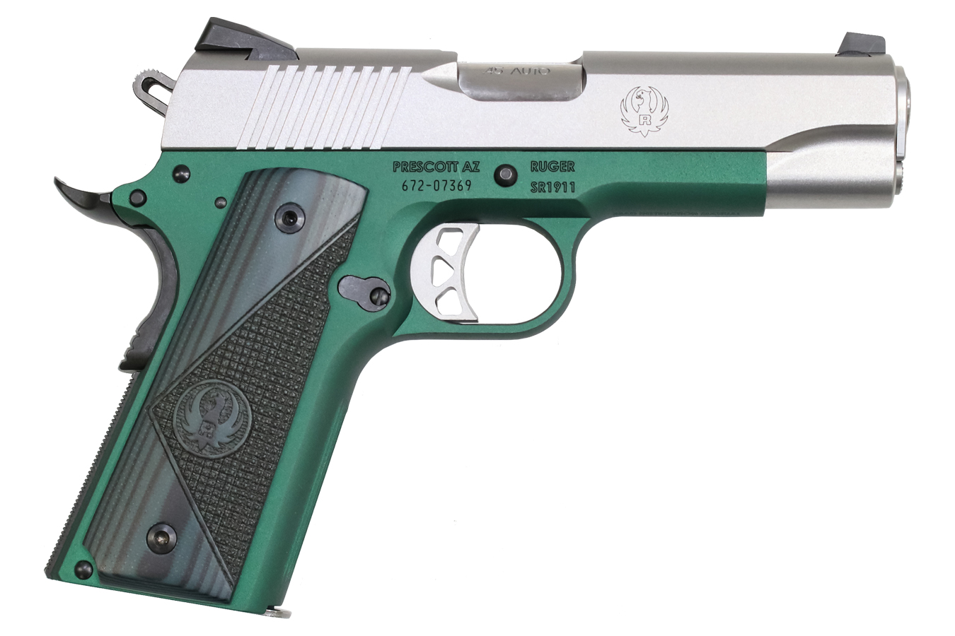 Ruger SR1911 Commander 45 ACP Pistol with Green Frame