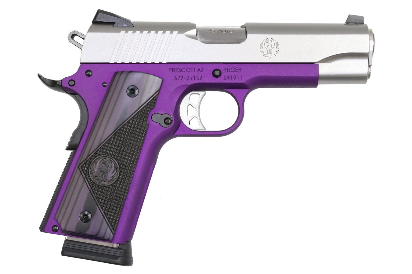 Ruger SR1911 Commander 45 ACP 9-Round Semi-Auto Pistol with Purple Frame