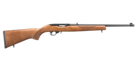 10/22 SPORTER 22LR RIMFIRE RIFLE WITH WOOD STOCK AND THREADED BARREL