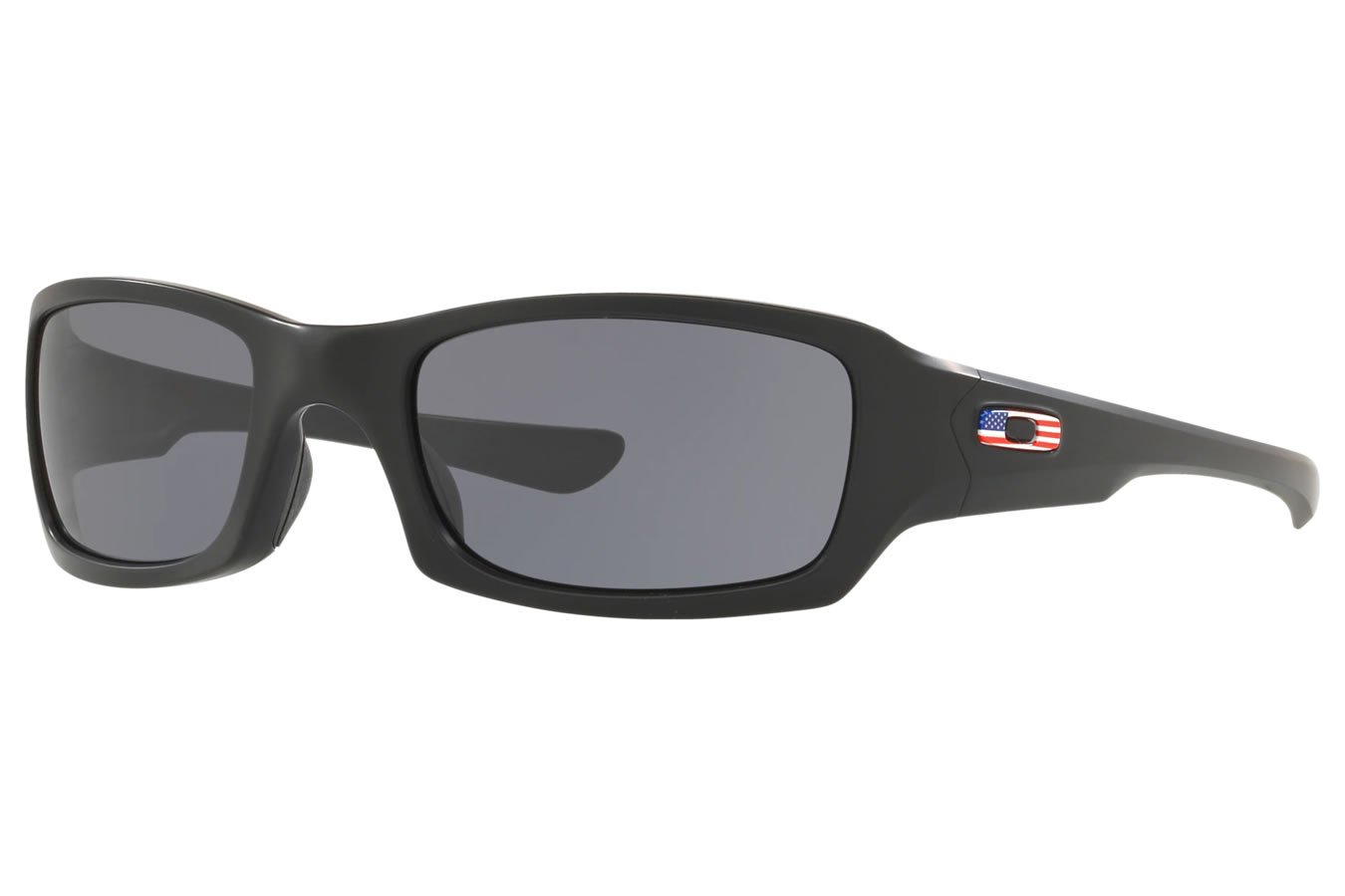 Oakley Fives Squared Flag Collection Sunglasses with Matte Black Frame and Warm Gray Le