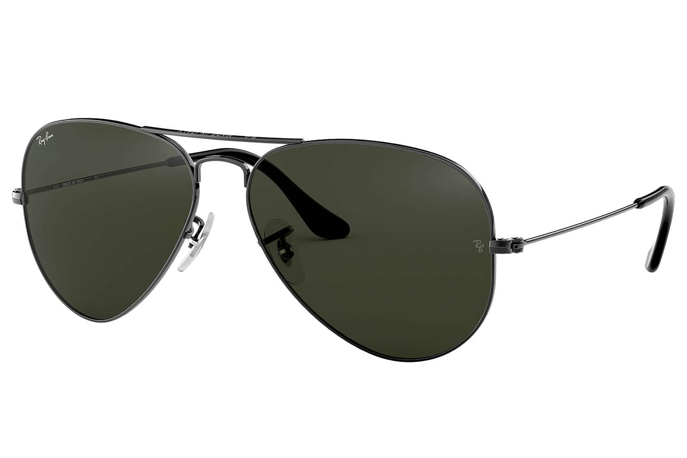 Ray-Ban Aviator Classic with Gunmetal Frame and Green Classic Lenses ...