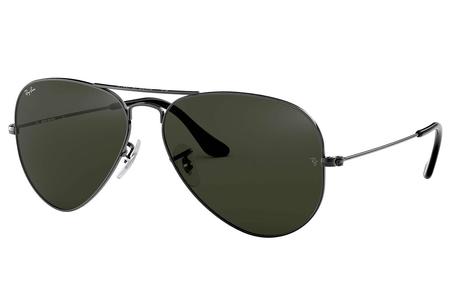 RAY BAN Aviator Classic with Gunmetal Frame and Green Classic Lenses