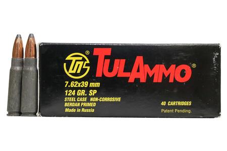 TULA AMMO 7.62x39mm 124 gr Soft Point Steel Case 40/Box